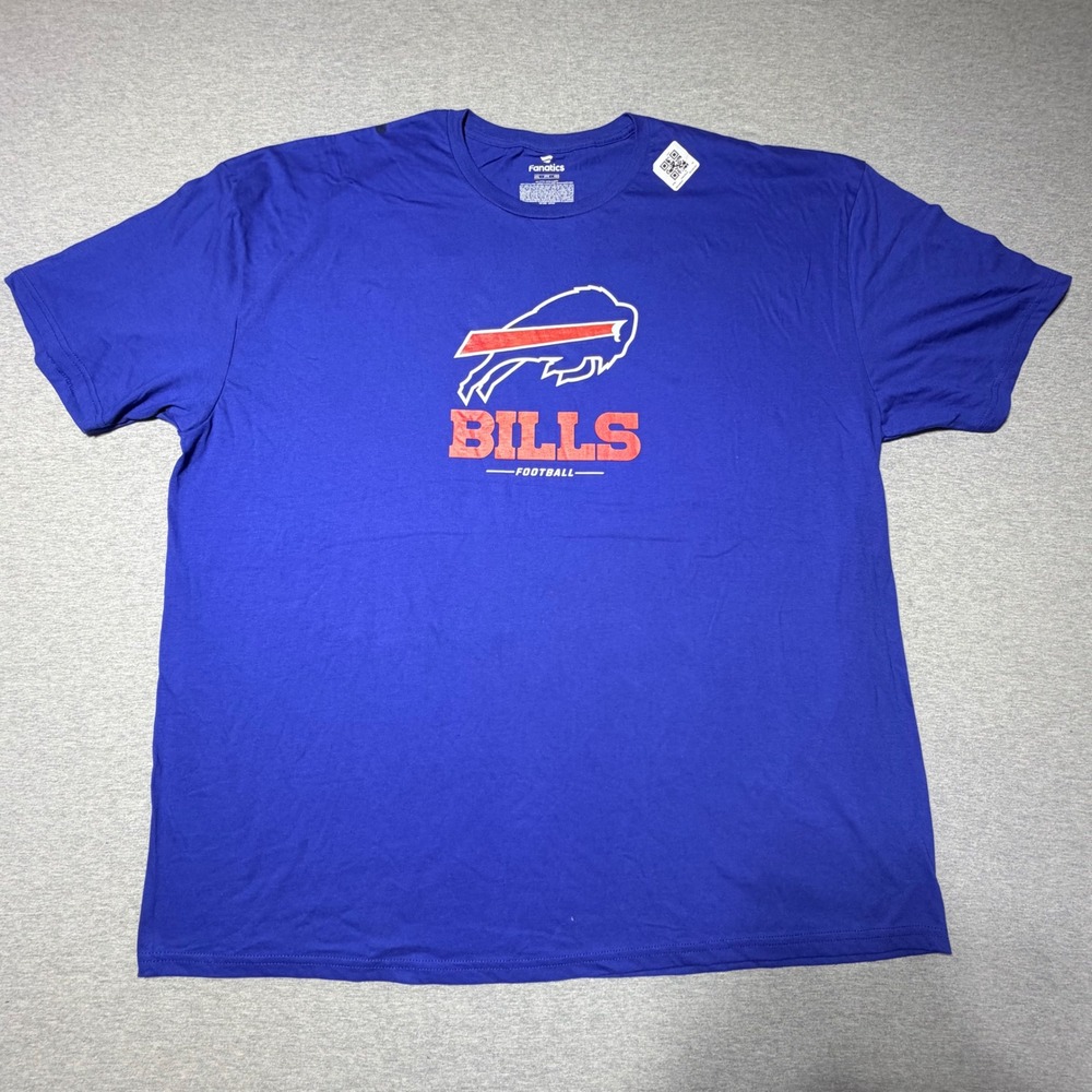 Fanatics Buffalo Bills Football T-Shirt Mens 4XL Blue Short Sleeve Cotton Tee
